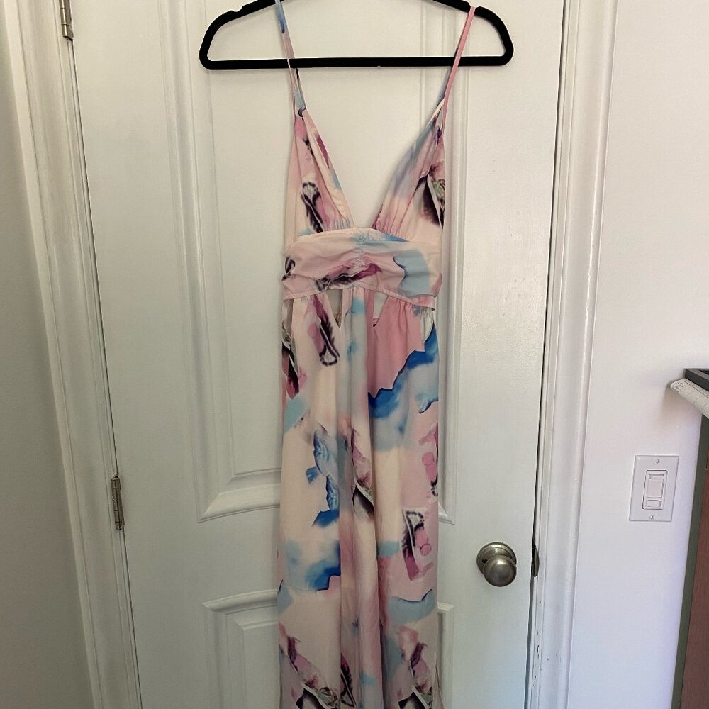 Long Pink Summer Maxi Dress - Size L